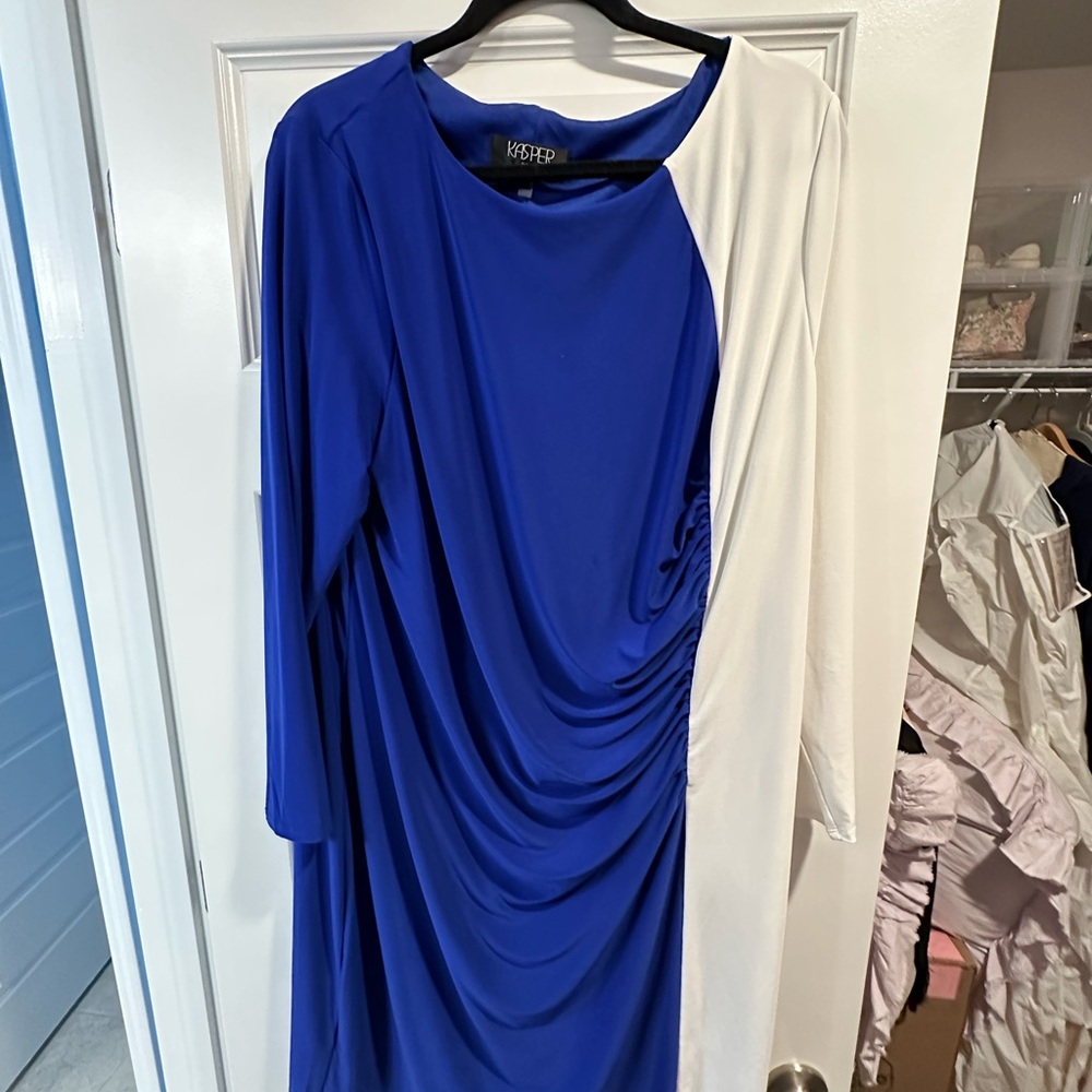 Kasper Blue and White Dress